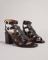 <P>Strappy Block Heeled Leather Sandal</P>